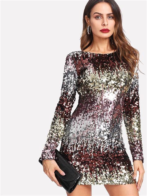 shein sequin dress|More.